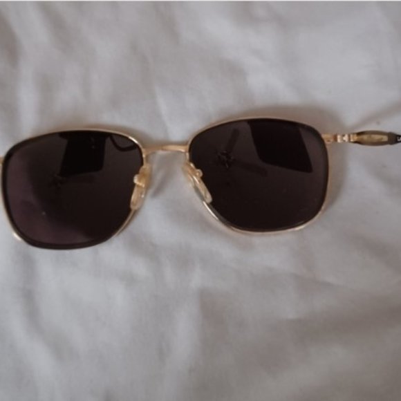 Vintage Laura Ashley Heather gold dark pink 135 sunglasses prescription frames - Picture 2 of 6